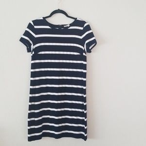LOFT medium tshirt dress - navy & white stripes